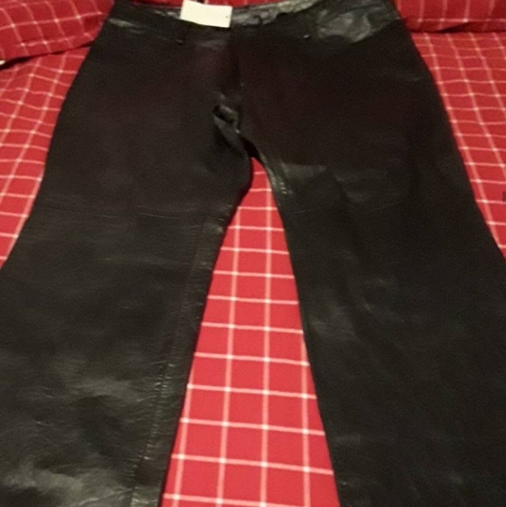 vintage leather Bootcut jeans